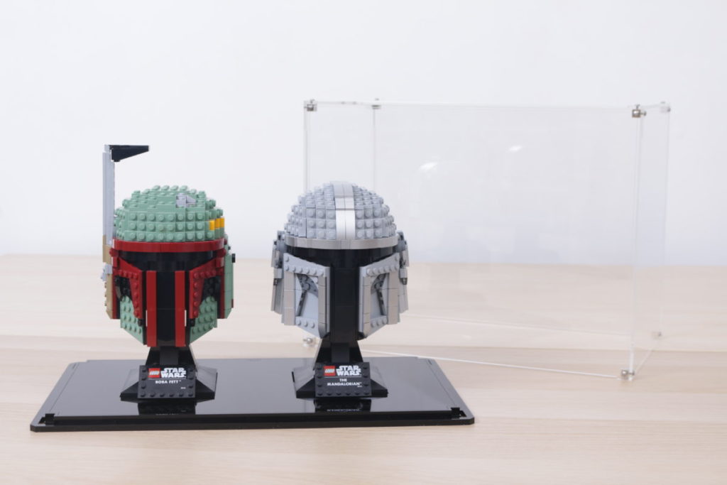 LEGO Star Wars Mandalorian Stormtrooper Scout Trooper Luke Skywalker Red Five Darth Vader Boba Fett Helmet Wicked Brick Display Case individual dual triple wall mounted 5 1024x683