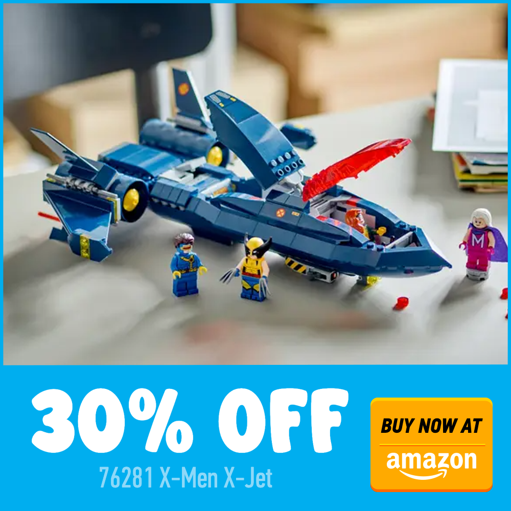 LEGO Marvel 76281 X Men X Jet Amazon 30 off deal card