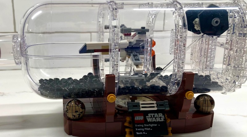 Someone has made a LEGO Star Wars ship in a bottle