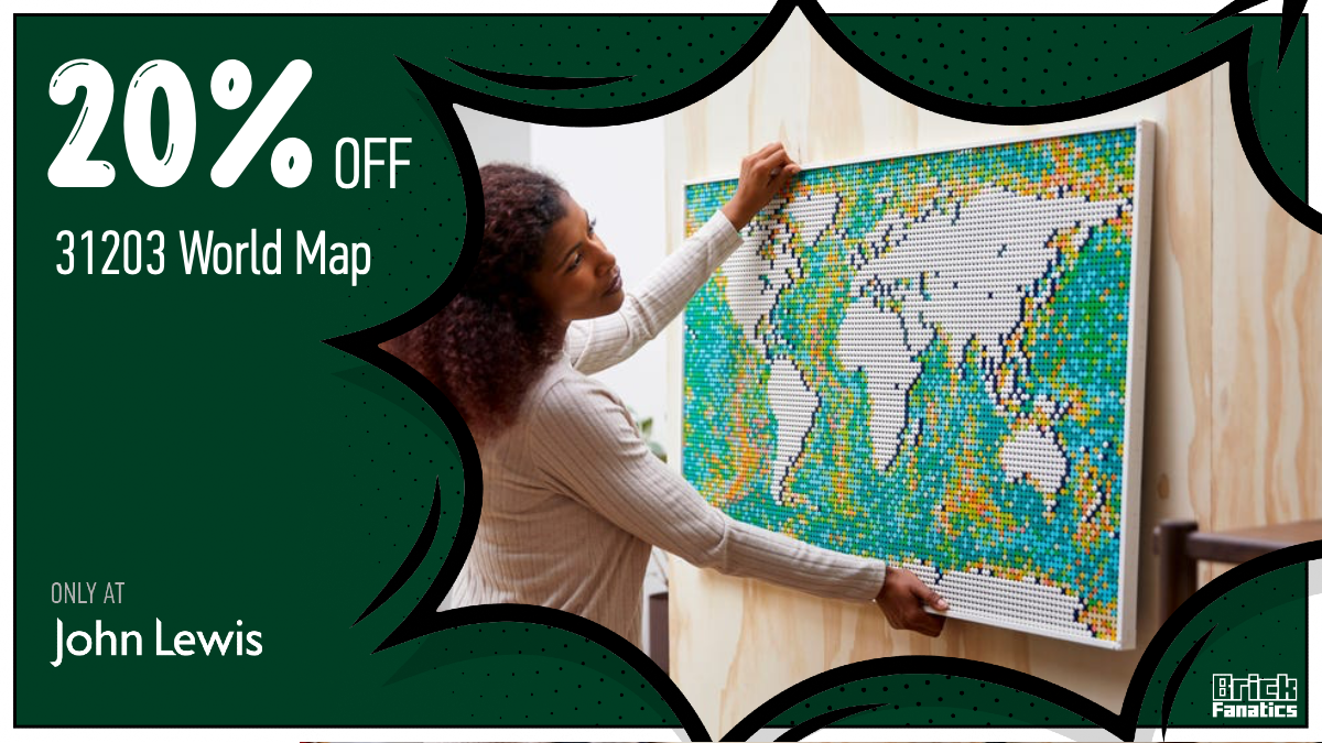 Retiring LEGO Art 31203 World Map has huge price drop with John Lewis deals