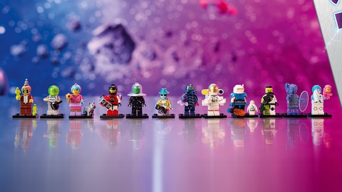 LEGO CMF 71046 Series 26’s space theme extends to its display stands