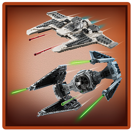 LEGO Star Wars 75348 Mandalorian Fang Fighter VS TIE Interceptor Box Art Ships