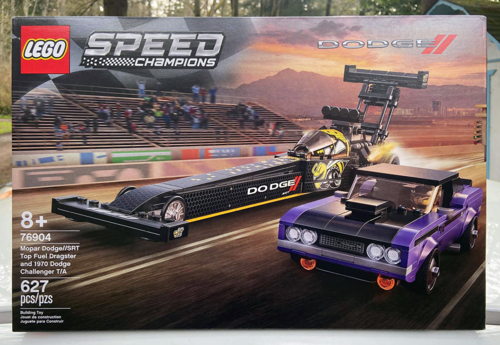 LEGO Speed Champions 76904 Mopar Dodge SRT Top Fuel Dragster and 1970 Dodge Challenger TA 1