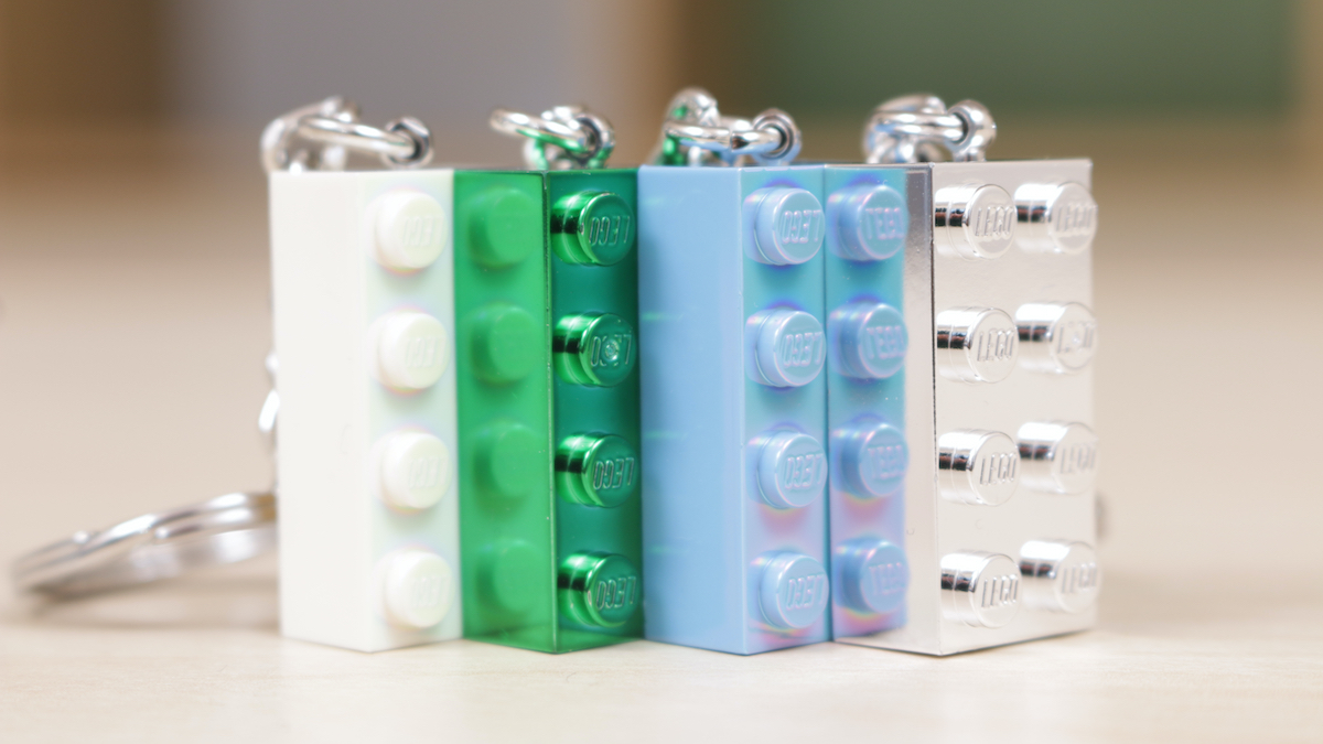 LEGO metallic and iridescent brick keychains review